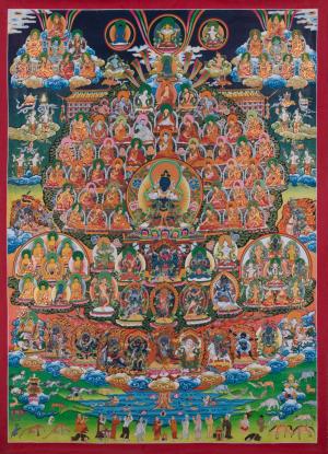 Vajradhara Lineage Thangka Art | High Quality Original Hand Painted Thangka Painting | Himalayan Traditional Arts